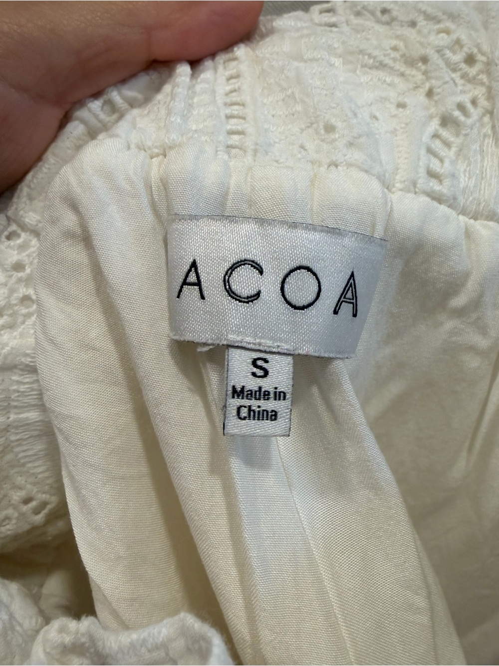 Acoa White Eyelet Tie-Waist Shorts - Picture 7 of 8